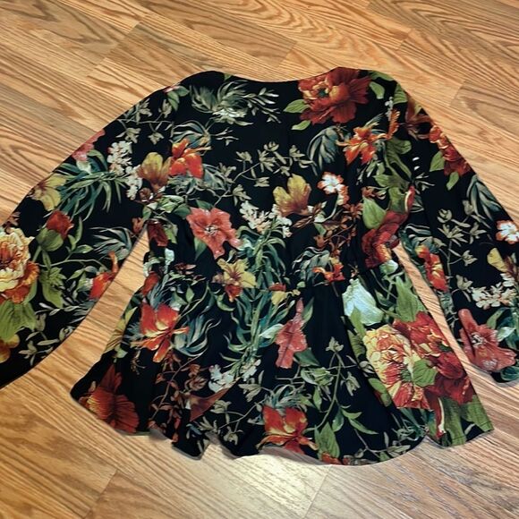 Floral Fall Boho Blouse, Top, midriff laces, M - Picture 7 of 8